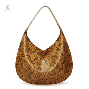 Sac serpent jaune fourre-tout