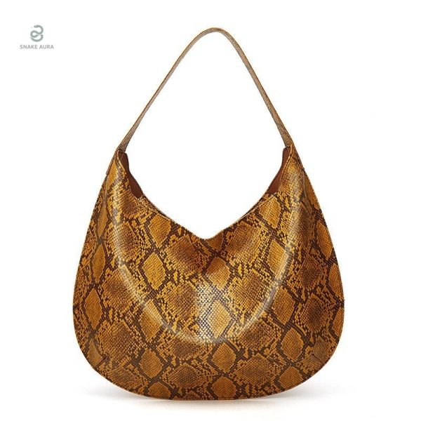 Sac serpent jaune fourre-tout