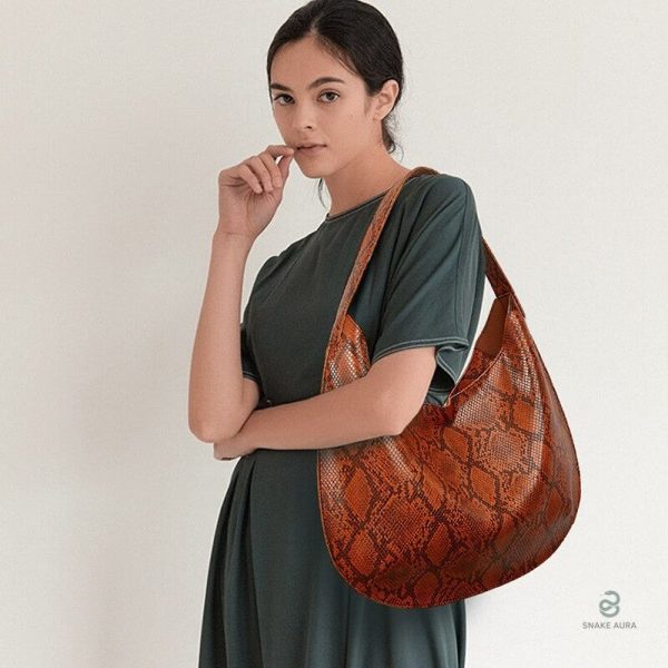 Sac serpent marron, idéal pour un usage quotidien