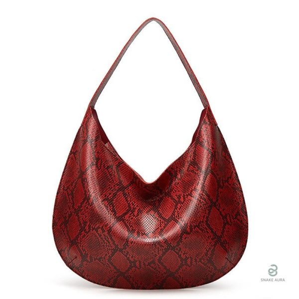 Sac Serpent Fourre-Tout Rouge en design élégant
