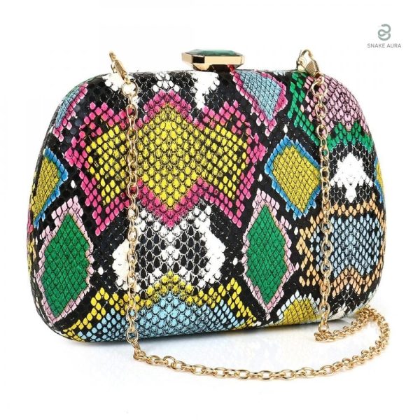 Sac Serpent aux motifs de python multicolores