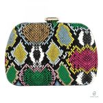 Sac à bandoulière python aux couleurs vives
