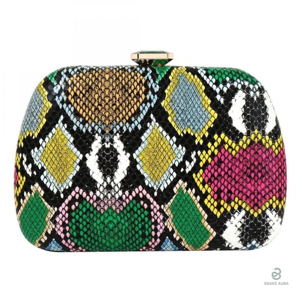 Sac à bandoulière python aux couleurs vives