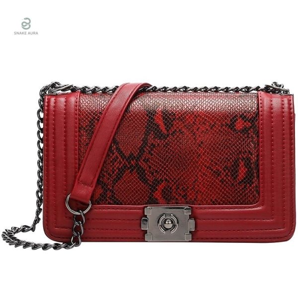 Sac serpent rouge femme élégant et tendance pour un style affirmé
