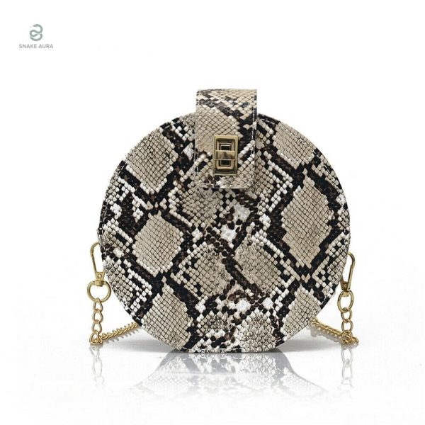 Sac Rond en motif serpent élégant
