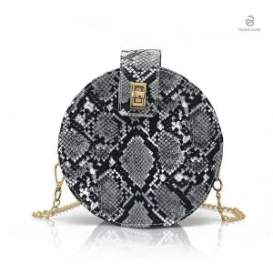 Sac serpent rond avec bandoulière