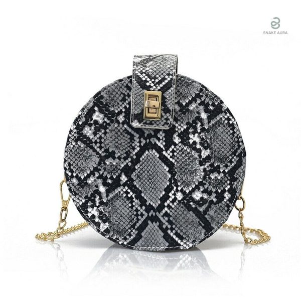 Sac serpent rond avec bandoulière
