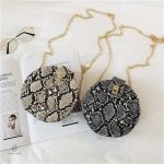 Sac rond en simili-cuir serpent