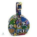 Sac rond multicolore au motif serpent élégant