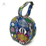 Sac d'appoint serpent aux nuances multicolores chic
