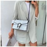 Sac en simili-cuir effet serpent blanc