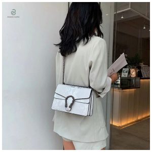 Sac à main serpent blanc tendance