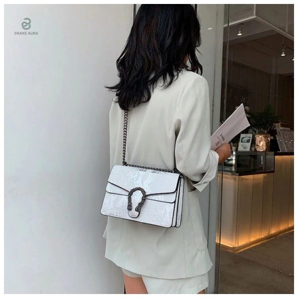 Sac à main serpent blanc tendance