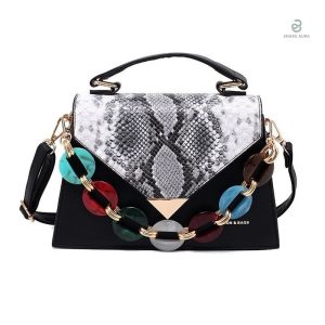 Sac serpent noir original en cuir élégant et tendance