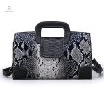 Sac Rectangulaire Noir en simili cuir serpent