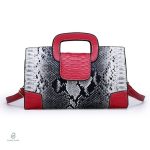 Sac Serpent Rectangulaire Rouge en simili cuir stylé