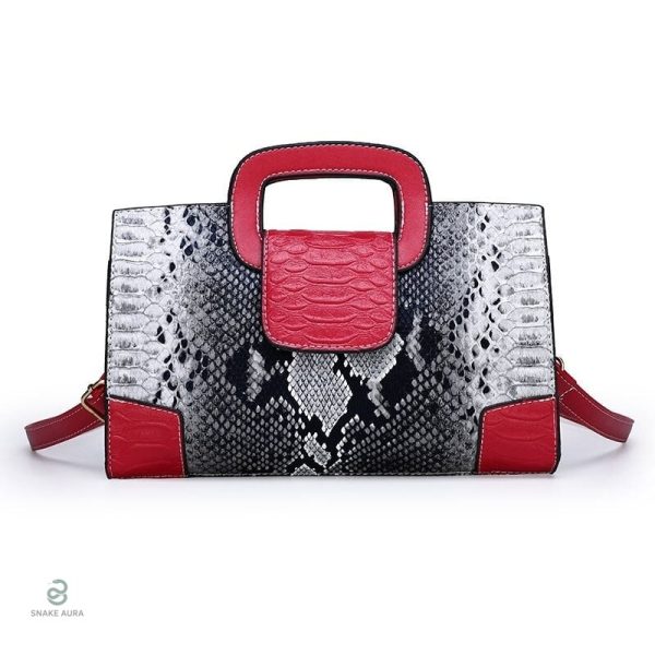 Sac Serpent Rectangulaire Rouge en simili cuir stylé